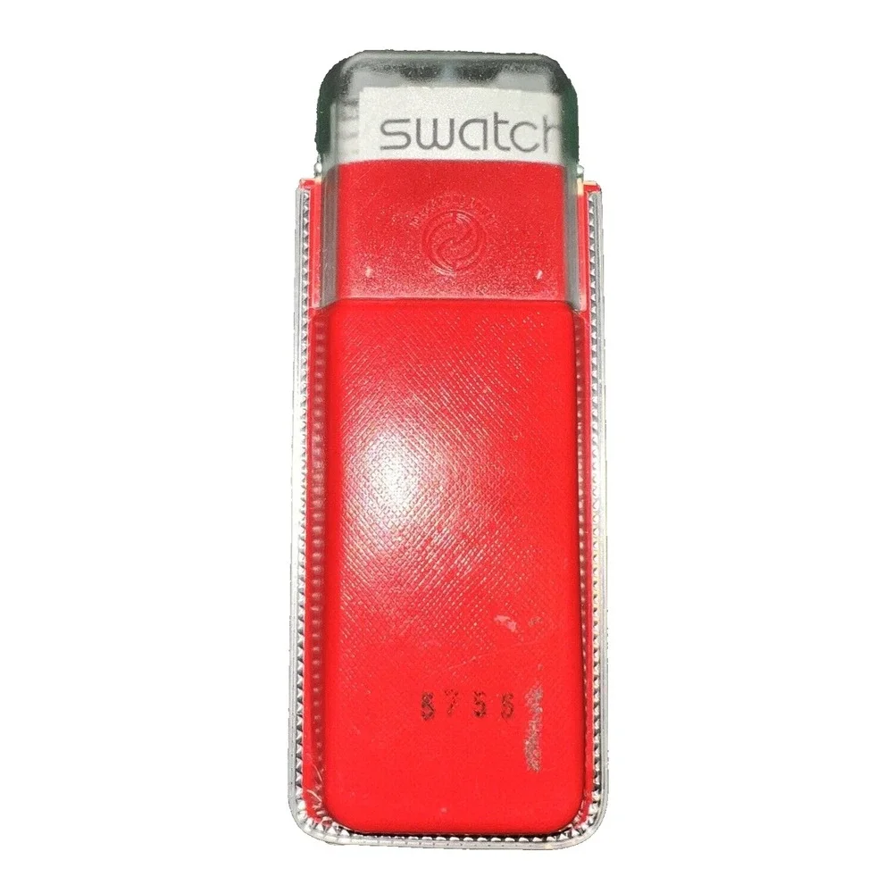Swatch‎ Irony Stainless Steel Watch White Leather Strap Silver Dial Swiss Made